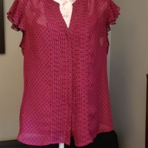 polka dot chiffon shirt